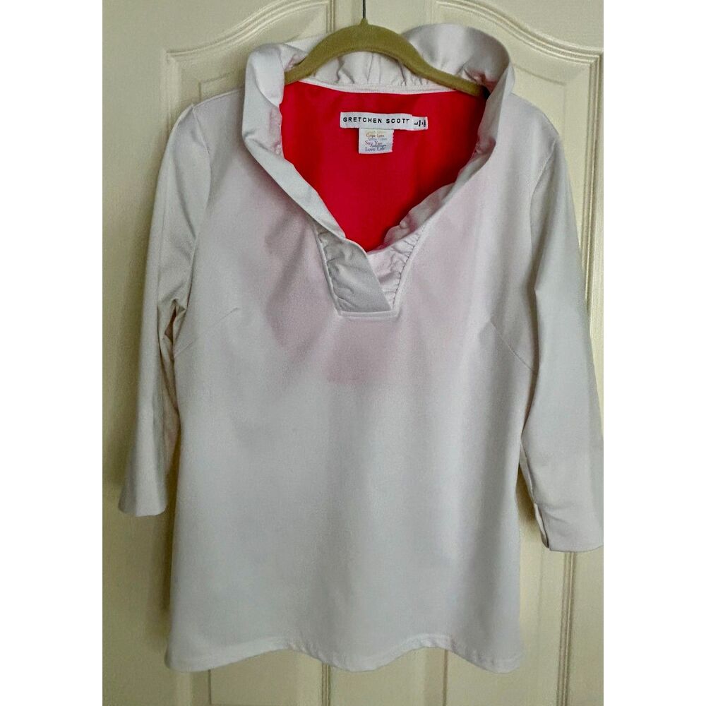 Gretchen Scott Sz Large White Summer Top